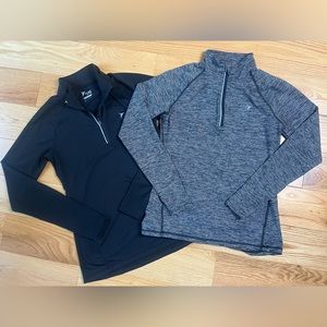 Old Navy Active 1/4 Zip Go Dry Semi Fitted Size S Bundle Black and Grey set of 2
